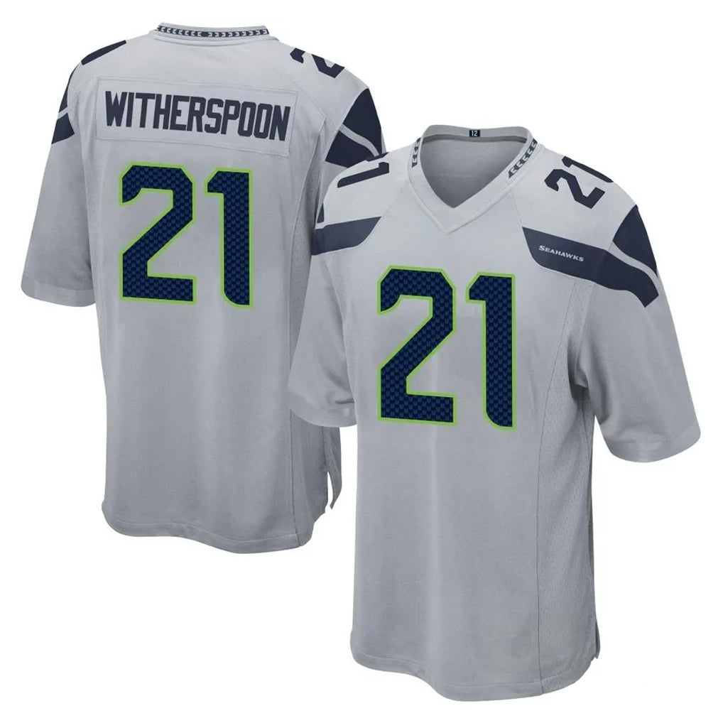 Ndoa S.Seahawks #21 Devon Witherspoon Player Gray Home Game Stitched Jerseys