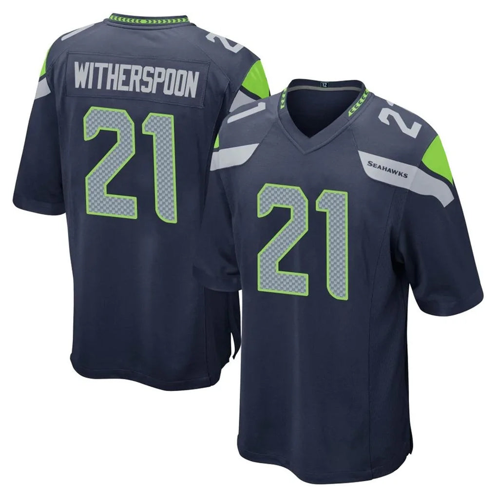 Ndoa S.Seahawks #21 Devon Witherspoon Player Navy Home Game Stitched Jerseys