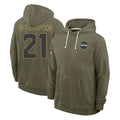 Ndoa S.Seahawks #21 Devon Witherspoon Player Olive Salute to Service Pullover Hoodies Limited Stitched Jerseys