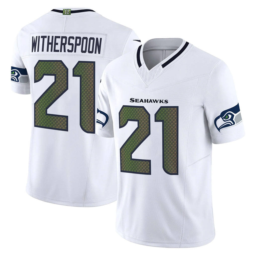 Ndoa S.Seahawks #21 Devon Witherspoon Whitel Rivalries Vapor Limited Home Game Stitched Jerseys