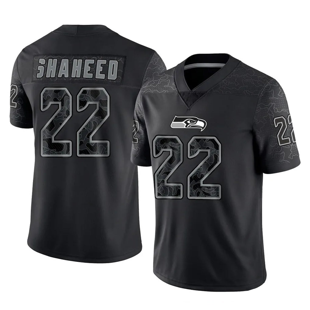 Ndoa S.Seahawks #22 Rashid Shaheed Player Black Limited Reflective Home Game Stitched Jerseys