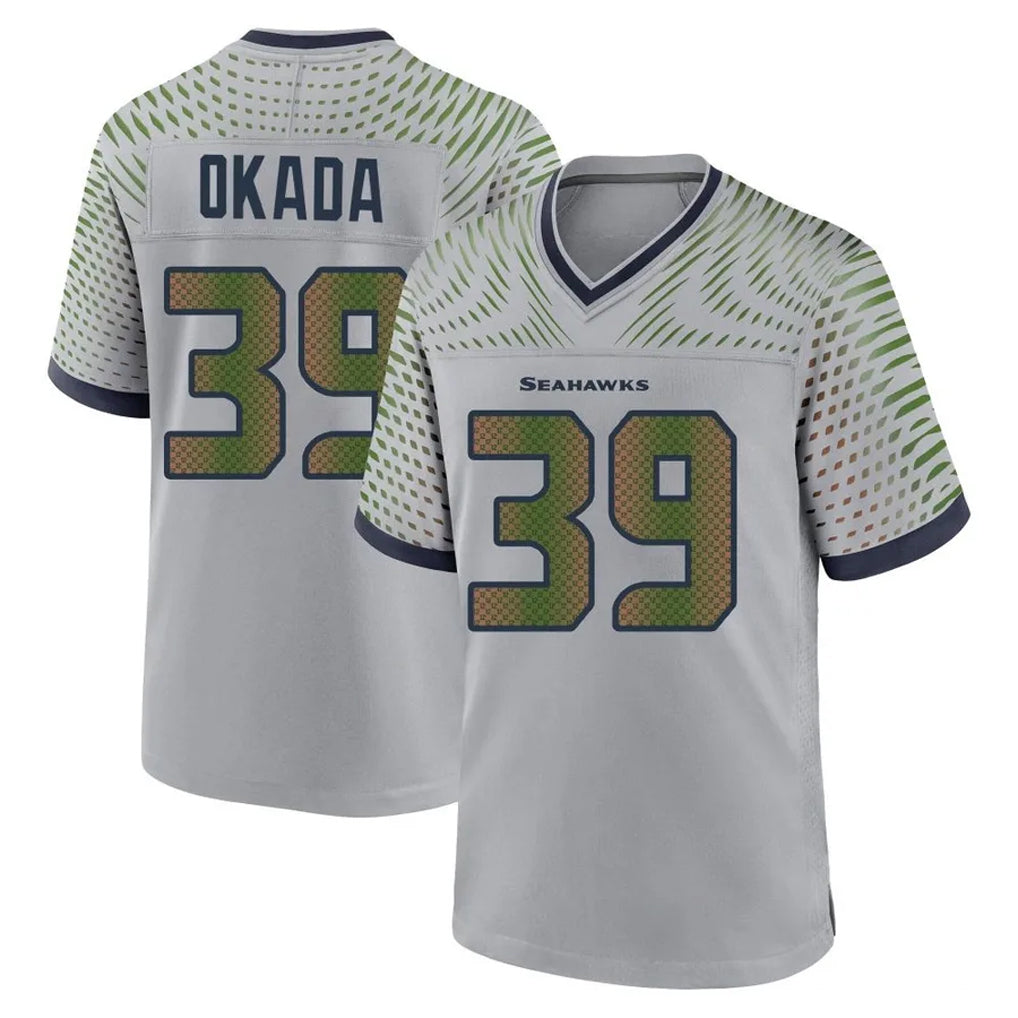 Ndoa S.Seahawks #39 Ty Okada Player Grey 2025 Rivalries Collection Home Game Stitched Jerseys
