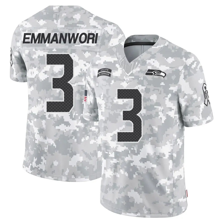 Ndoa S.Seahawks #3 Nick Emmanwori Player Arctic Camo Salute to Service Limited Football Jerseys
