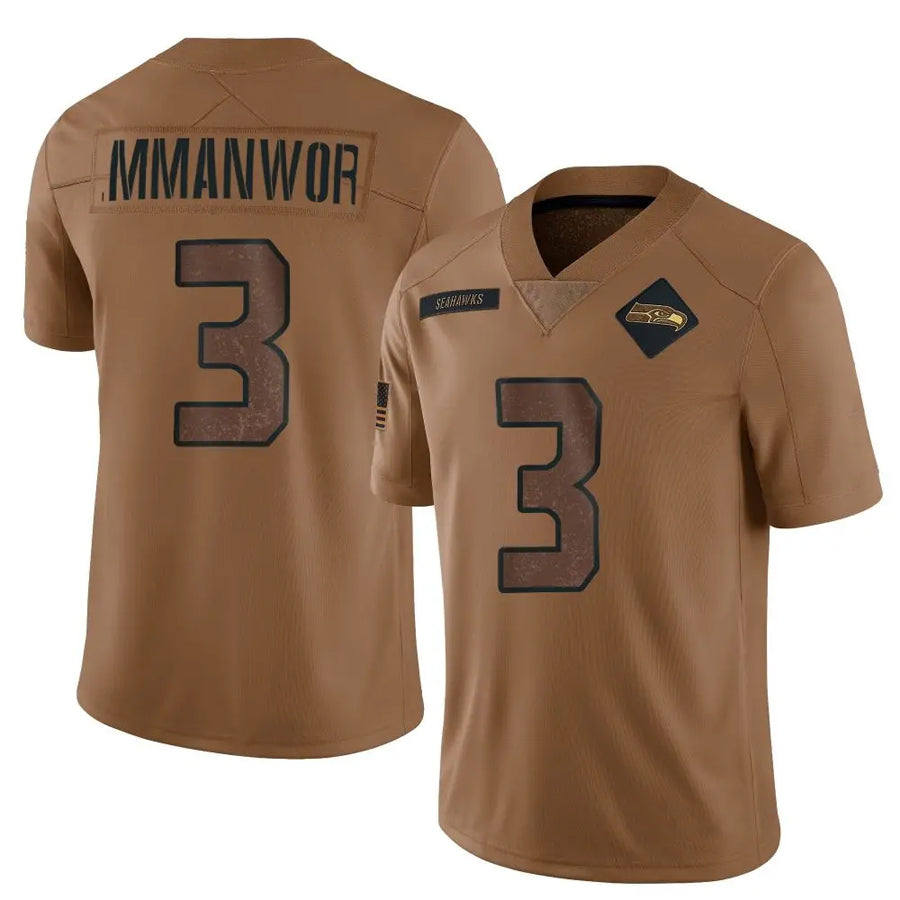 Ndoa S.Seahawks #3 Nick Emmanwori Player Brown Salute To Service Limited Football Jerseys