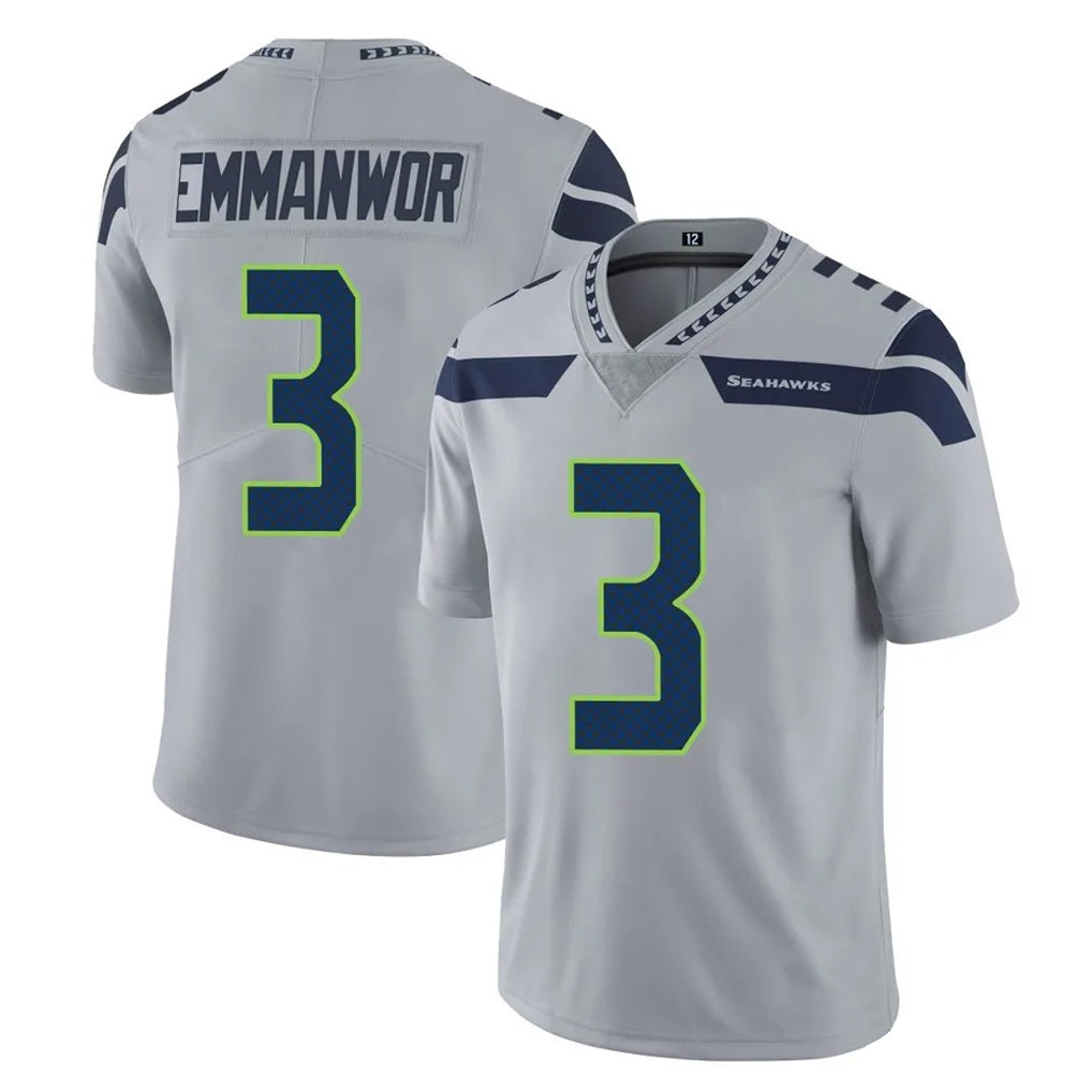 Ndoa S.Seahawks #3 Nick Emmanwori Player Gray Limited Vapor Untouchable Home Game Stitched Jerseys