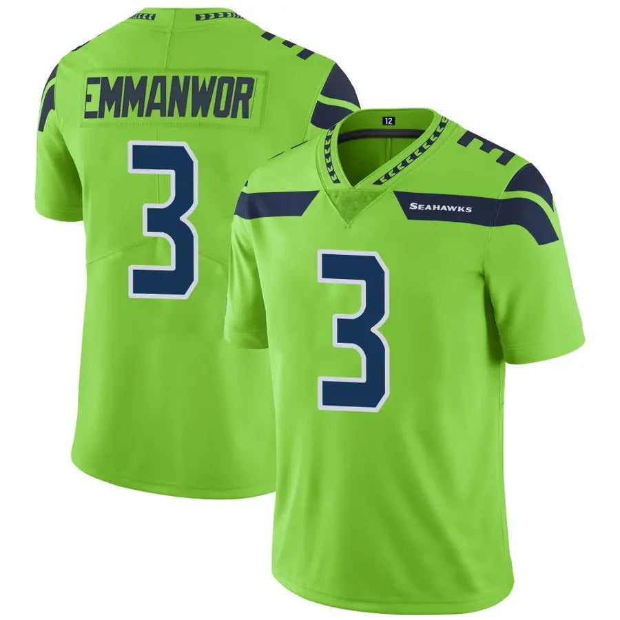 Ndoa S.Seahawks #3 Nick Emmanwori Player Green Vapor Limited Football Jerseys
