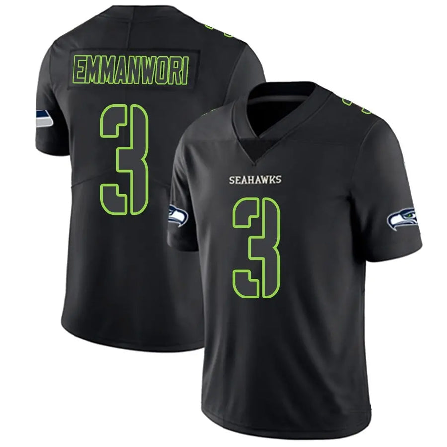 Ndoa S.Seahawks #3 Nick Emmanwori Player Limited Black Impact Football Jerseys