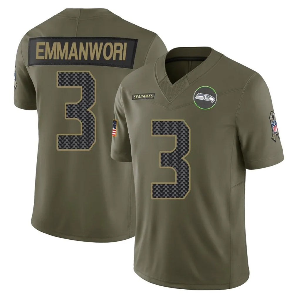 Ndoa S.Seahawks #3 Nick Emmanwori Player Olive 2025 Salute To Service Limited Home Game Stitched Jerseys