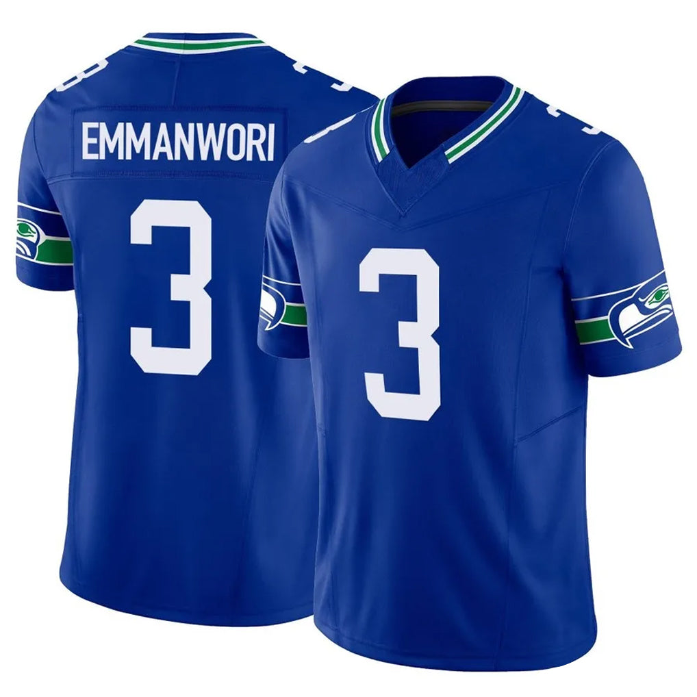 Ndoa S.Seahawks #3 Nick Emmanwori Player Royal Limited Throwback Vapor F.U.S.E. Home Game Stitched Jerseys