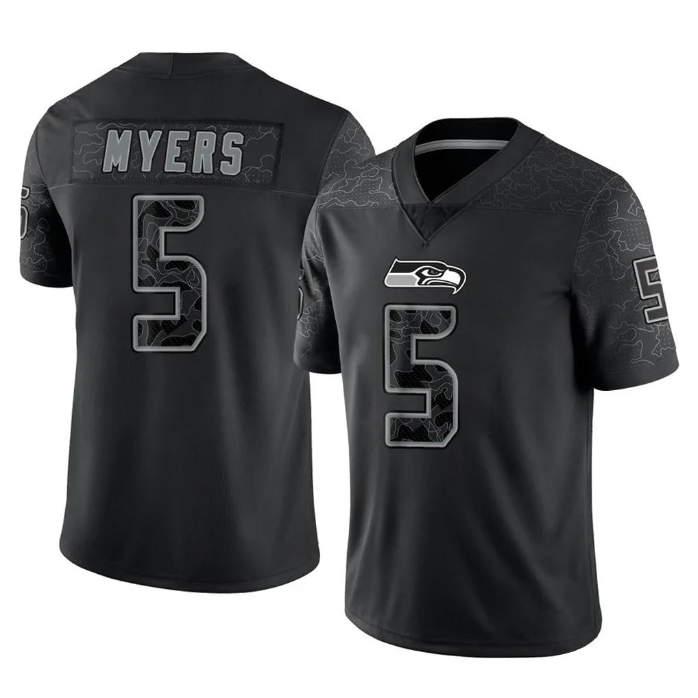 Ndoa S.Seahawks #5 Jason Myers Player Black Limited Reflective Home Game Stitched Jerseys