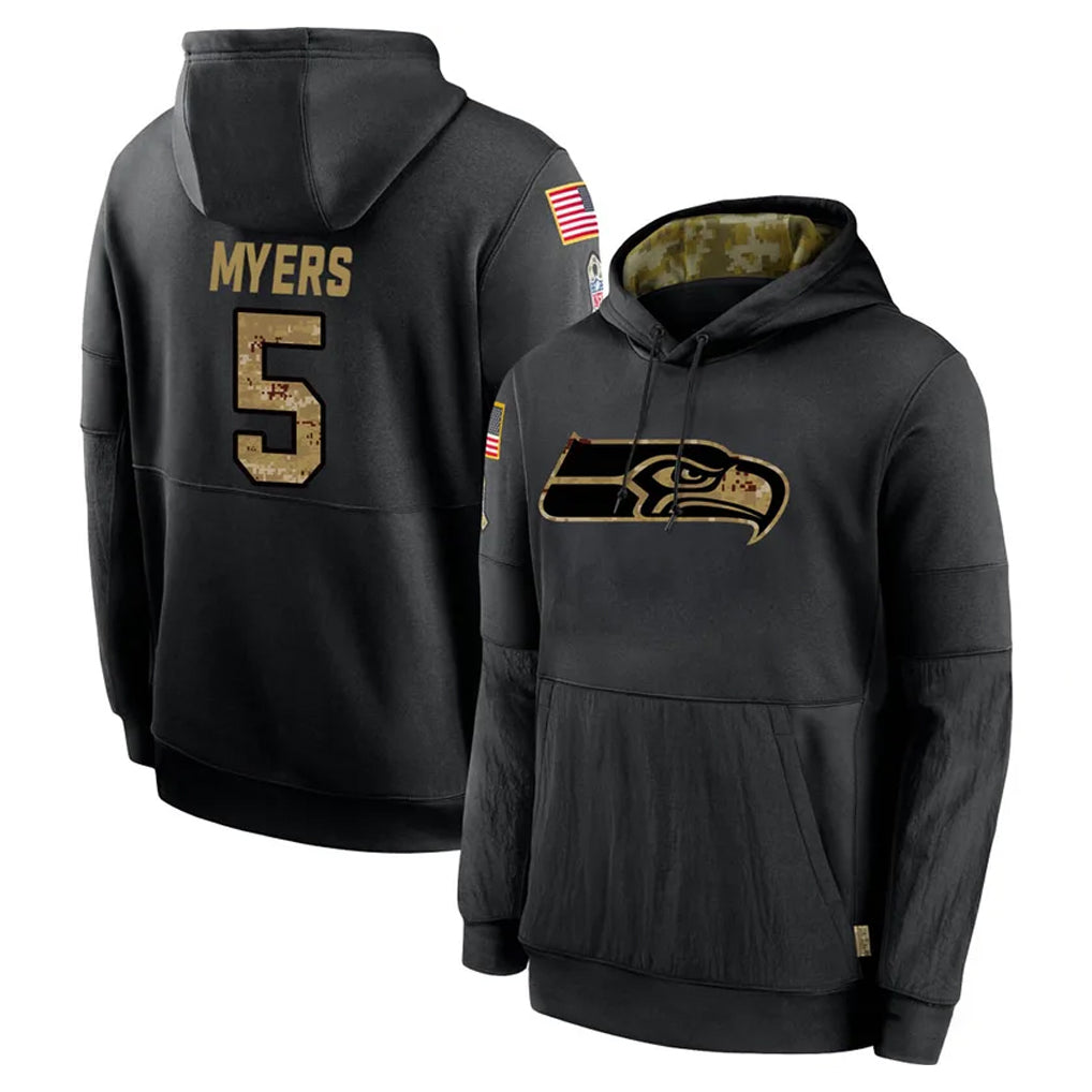 Ndoa S.Seahawks #5 Jason Myers Player Black Salute to Service Hoodies Limited Game Stitched Jerseys