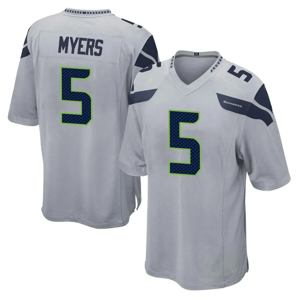 Ndoa S.Seahawks #5 Jason Myers Player Gray Home Game Stitched Jerseys