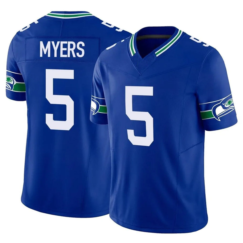 Ndoa S.Seahawks #5 Jason Myers Player Royal Limited Throwback Vapor F.U.S.E. Home Game Stitched Jerseys