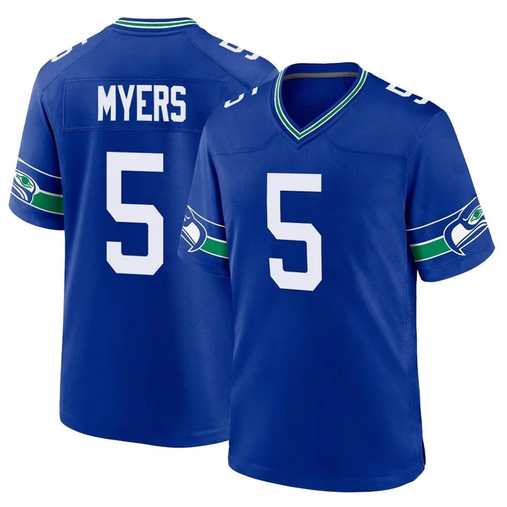 Ndoa S.Seahawks #5 Jason Myers Player Royal Throwback Home Game Stitched Jerseys