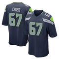 Ndoa S.Seahawks #67 Charles Cross Player Navy Home Game Stitched Jerseys