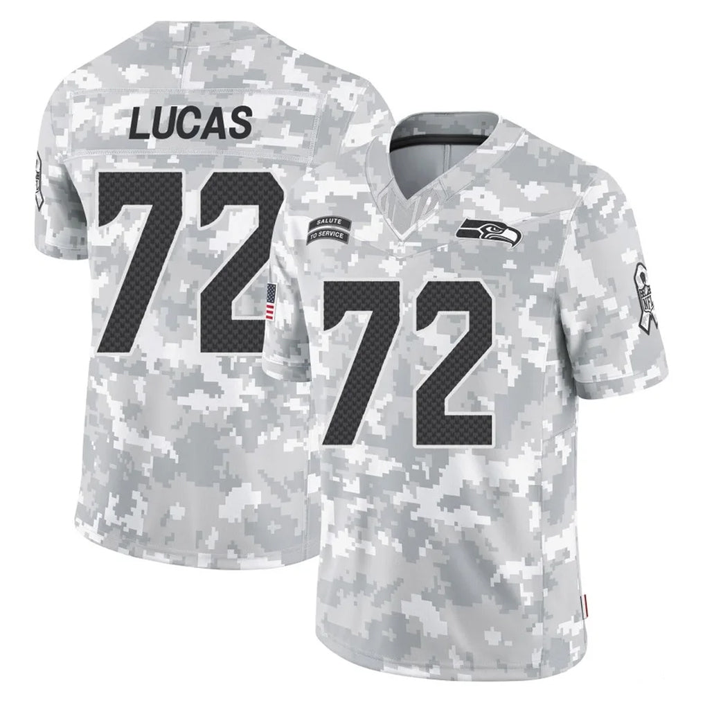 Ndoa S.Seahawks #72 Abraham Lucas Player Arctic Camo Limited Salute To Service Home Game Stitched Jerseys