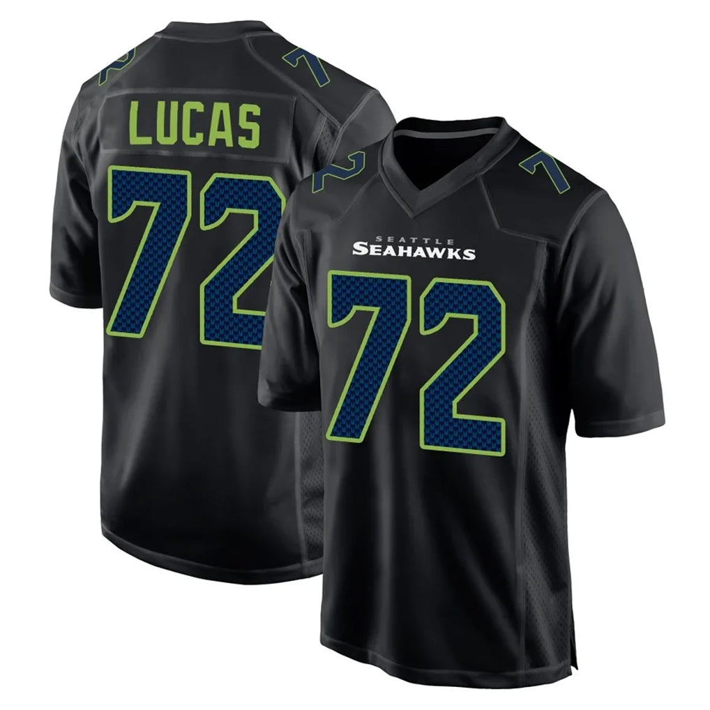 Ndoa S.Seahawks #72 Abraham Lucas Player Black Limited Fashion Home Game Stitched Jerseys