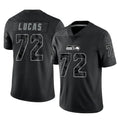 Ndoa S.Seahawks #72 Abraham Lucas Player Black Limited Reflective Home Game Stitched Jerseys
