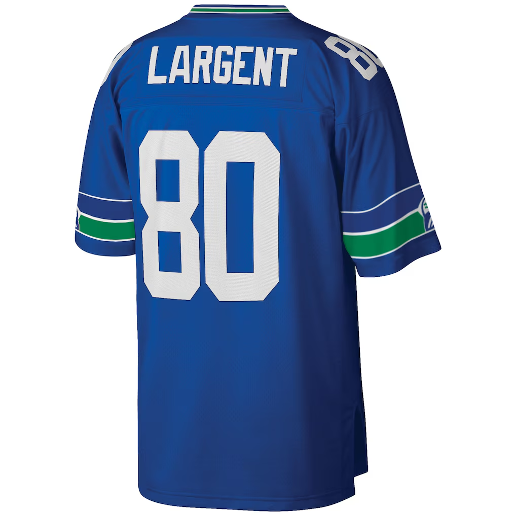 Ndoa S.Seahawks #80 Steve Largent Mitchell & Ness Royal Big & Tall 1985 Retired Player Replica Jersey