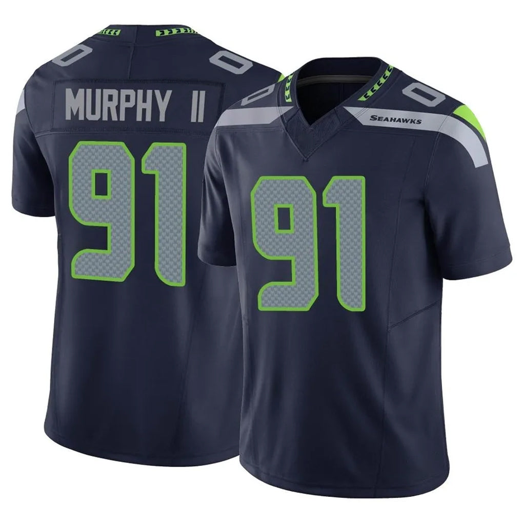 Ndoa S.Seahawks #91 Byron Murphy II Player Navy Limited Vapor F.U.S.E. Home Game Stitched Jerseys