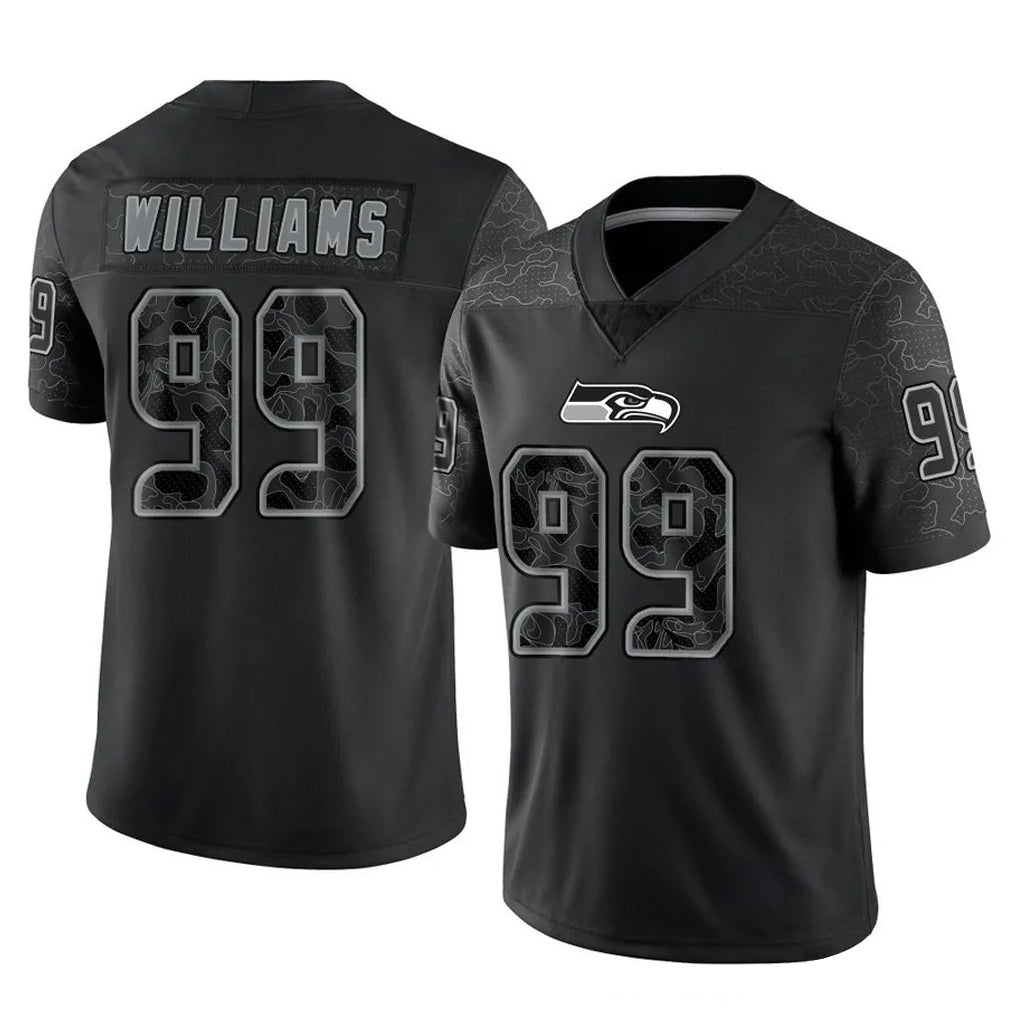 Ndoa S.Seahawks #99 Leonard Williams Player Black Limited Reflective Home Game Stitched Jerseys