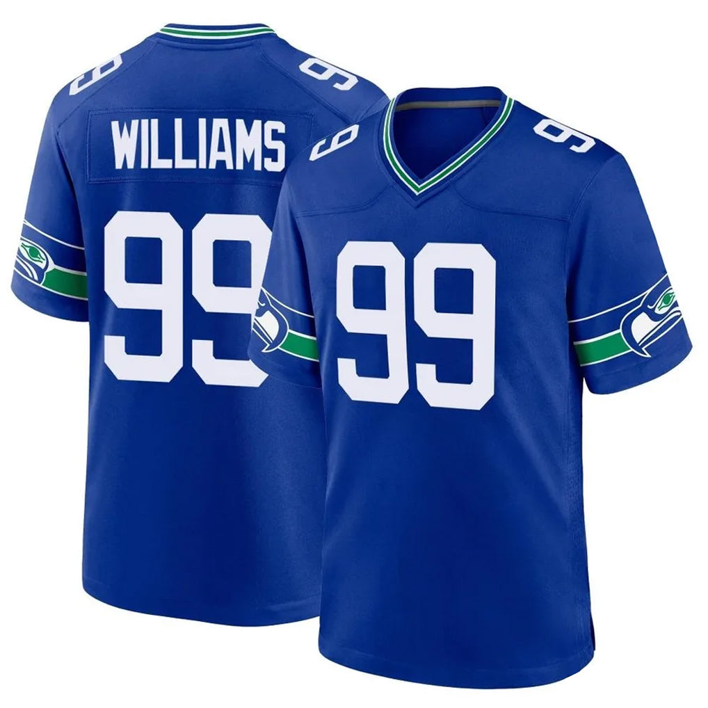 Ndoa S.Seahawks #99 Leonard Williams Player Royal Throwback Home Game Stitched Jerseys