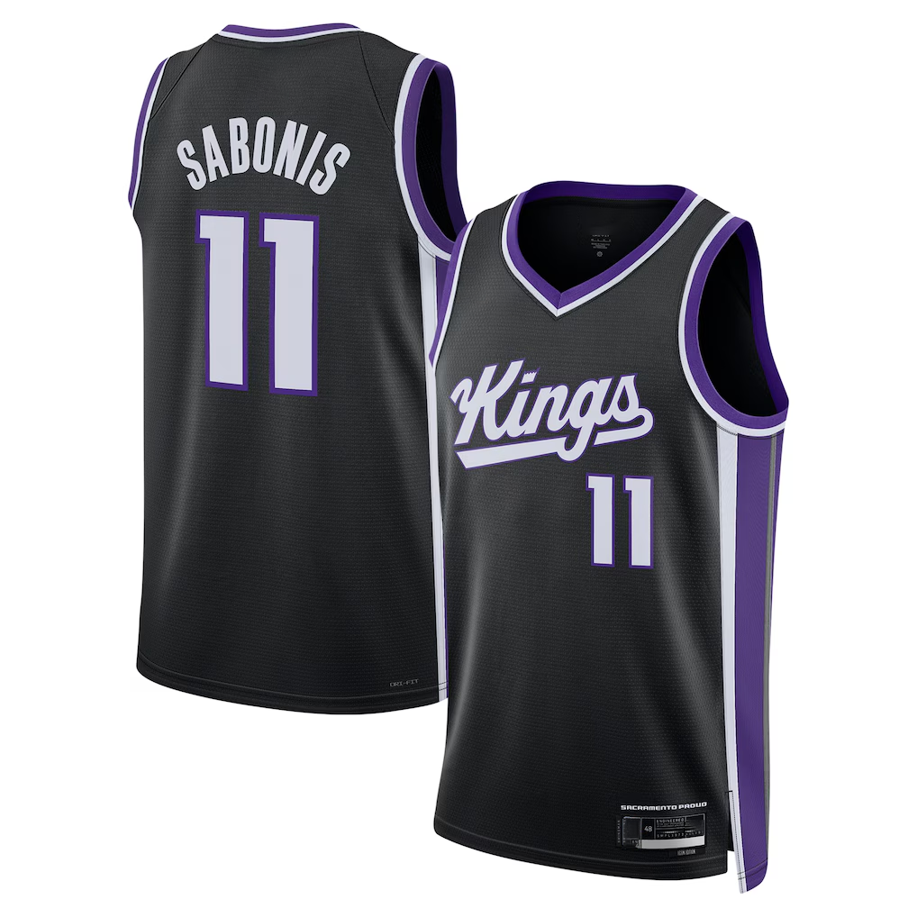 Ndoa S.kings #11 Domantas Sabonis Black Swingman Player Jerseys - Icon Edition