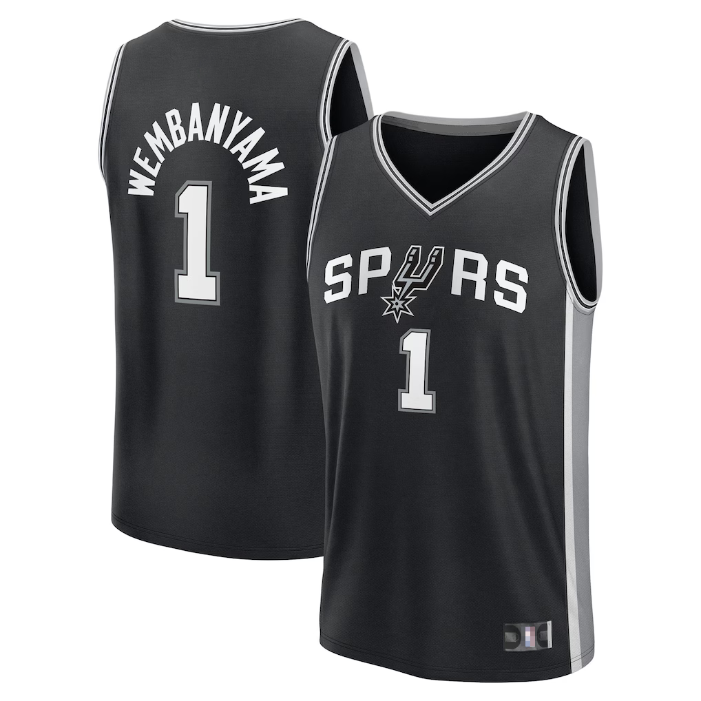 Ndoa SA.Spurs #1 Victor Wembanyama Black Swingman Jerseys - Icon Edition