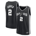 Ndoa SA.Spurs #2 Dylan Harper Fanatics Black 2025 NBA Draft First Round Pick Fast Break Replica Jerseys - Icon Edition