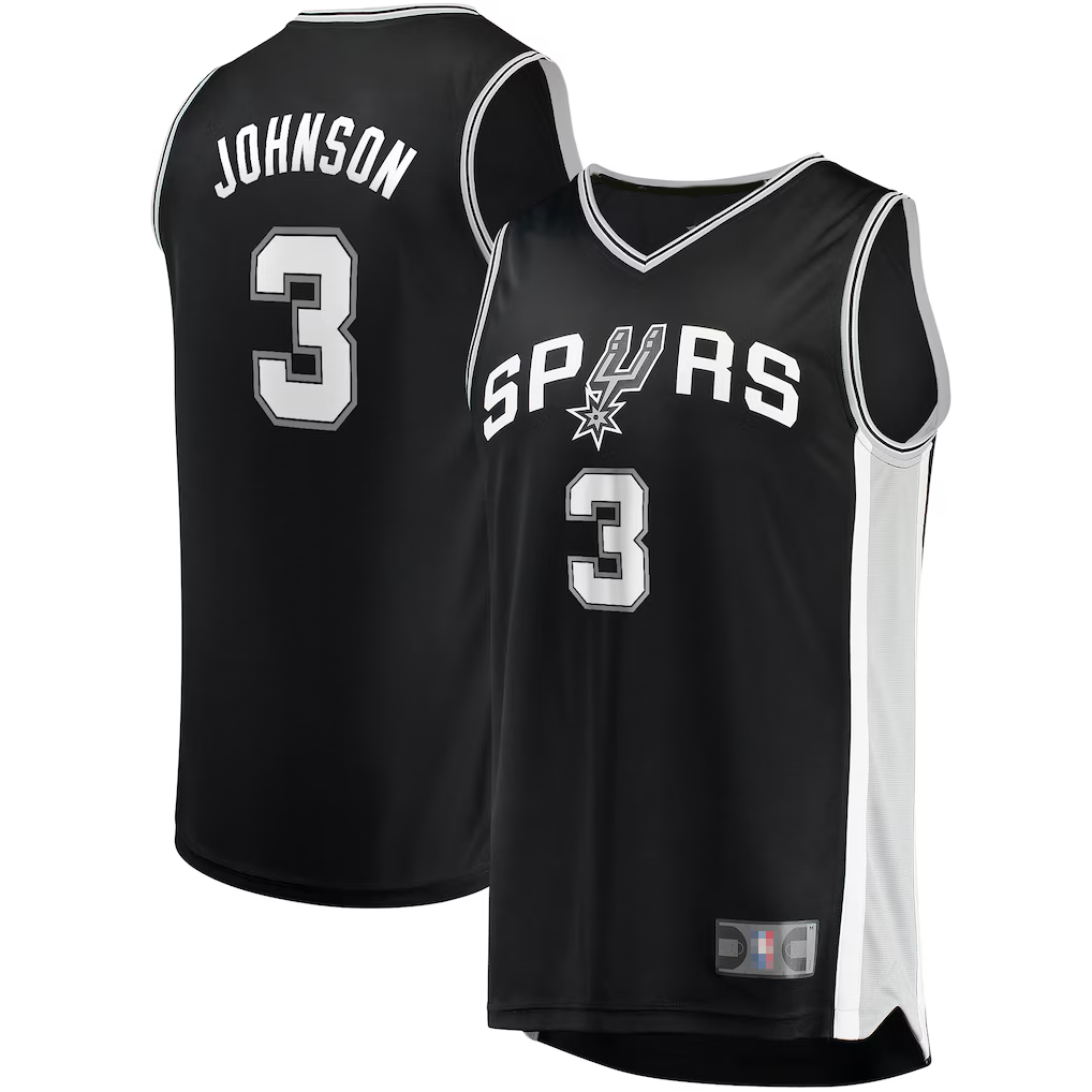 Ndoa SA.Spurs #3 Keldon Johnson Fanatics Black Fast Break Replica Jerseys - Icon Edition