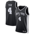 Ndoa SA.Spurs #4 De'Aaron Fox Black Swingman Player Jerseys - Icon Edition