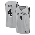 Ndoa SA.Spurs #4 De'Aaron Fox Fanatics Silver Fast Break Jerseys - Statement Edition