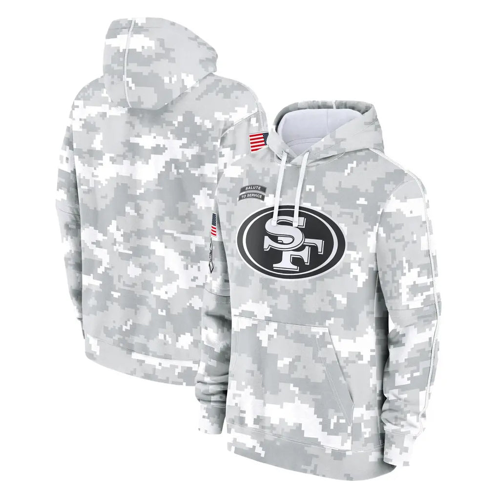 Ndoa SF.49ers Arctic Camo Limited Salute to Service Pullover Hoodies Game Blank Player Stitched Jerseys