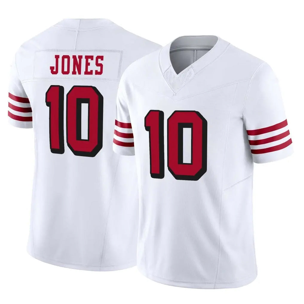 Ndoa SF.49ers #10 Mac Jones Player White Limited Alternate Vapor F.U.S.E. Home Game Stitched Jerseys