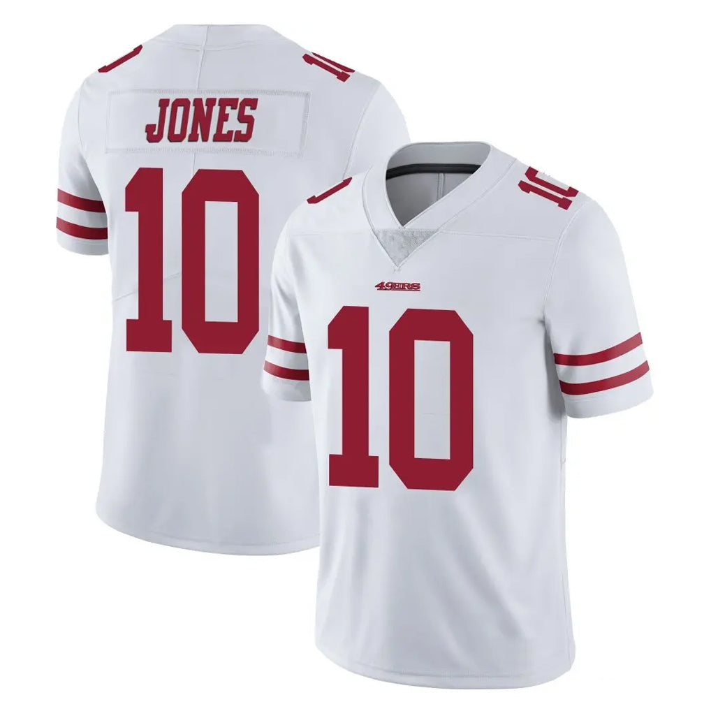 Ndoa SF.49ers #10 Mac Jones Player White Limited Vapor Untouchable Home Game Stitched Jerseys