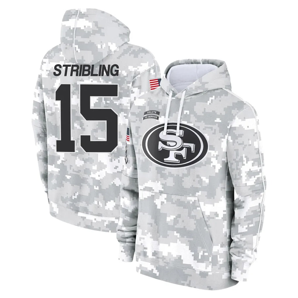 Ndoa SF.49ers #15 De'Zhaun Stribling Player Arctic Camo Limited Salute to Service Pullover Hoodies Game Stitched Jerseys