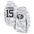 Ndoa SF.49ers #15 De'Zhaun Stribling Player Arctic Camo Limited Salute to Service Pullover Hoodies Game Stitched Jerseys