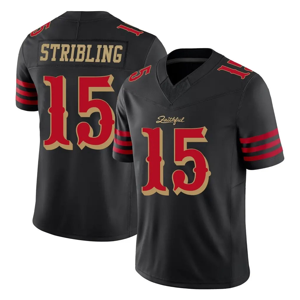 Ndoa SF.49ers #15 De'Zhaun Stribling Player Black Limited Rivalries Collection Home Game Stitched Jerseys