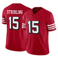 Ndoa SF.49ers #15 De'Zhaun Stribling Player Red Limited Alternate Vapor F.U.S.E. Home Game Stitched Jerseys