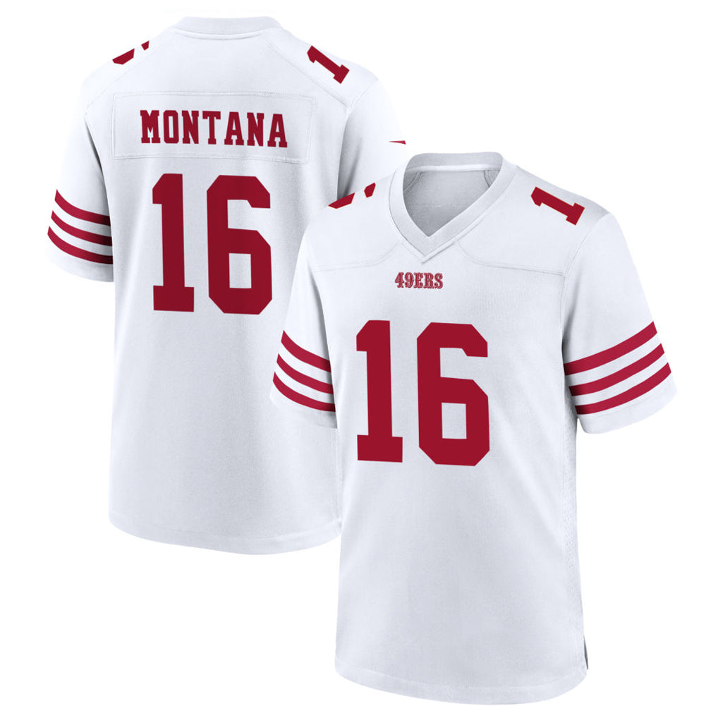 Ndoa SF.49ers #16 Joe Montana Player White Home Game Stitched Jerseys