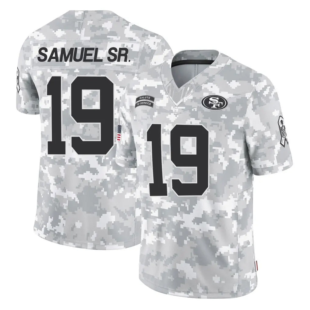 Ndoa SF.49ers #19 Deebo Samuel Sr. Player Arctic Camo Limited Salute To Service Home Game Stitched Jerseys