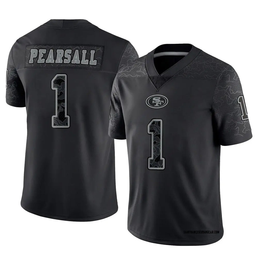 Ndoa SF.49ers #1 Ricky Pearsall Player Black RFLCTV Limited Stitched Jerseys
