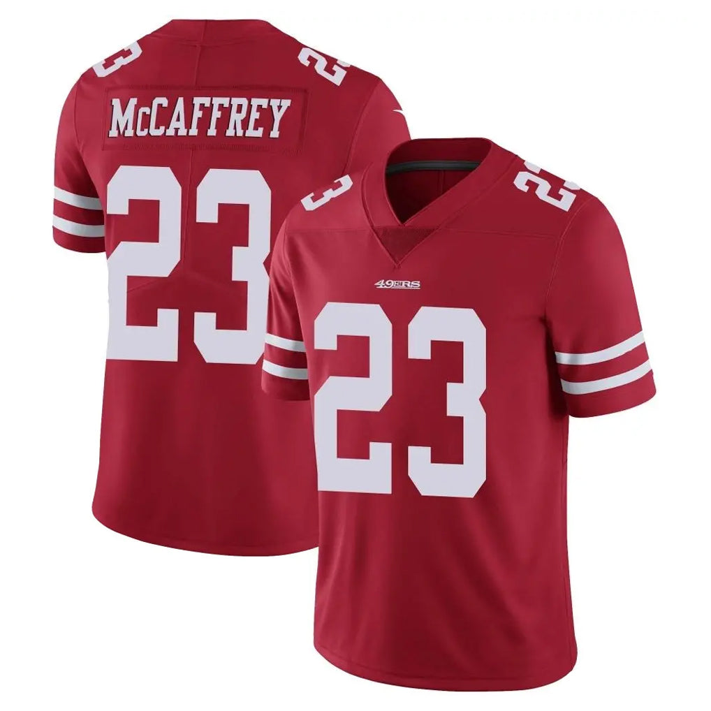 Ndoa SF.49ers #23 Christian McCaffrey Player Red Limited Vapor Untouchable Home Game Stitched Jerseys
