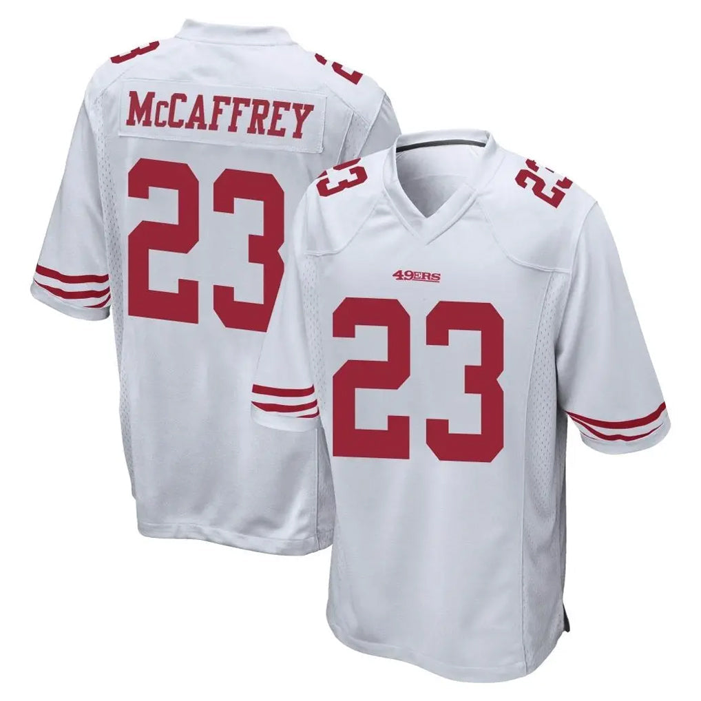 Ndoa SF.49ers #23 Christian McCaffrey Player White Home Game Stitched Jerseys