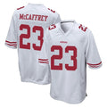 Ndoa SF.49ers #23 Christian McCaffrey Player White Home Game Stitched Jerseys