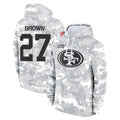 Ndoa SF.49ers #27 Ji'Ayir Brown Player Arctic Camo Limited Salute to Service Pullover Hoodies Game Stitched Jerseys