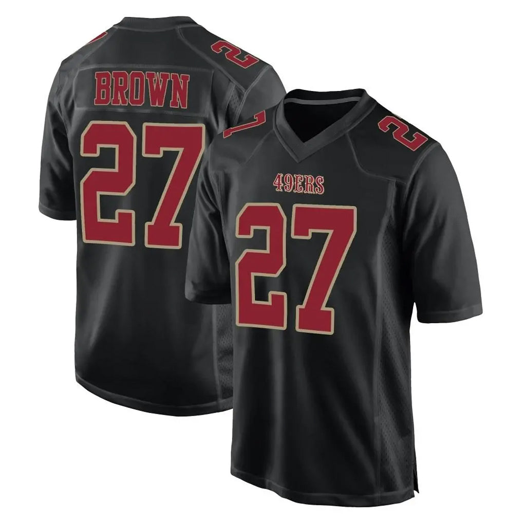 Ndoa SF.49ers #27 Ji'Ayir Brown Player Black Fashion Home Game Stitched Jerseys