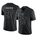 Ndoa SF.49ers #27 Ji'Ayir Brown Player Black Limited Reflective Home Game Stitched Jerseys