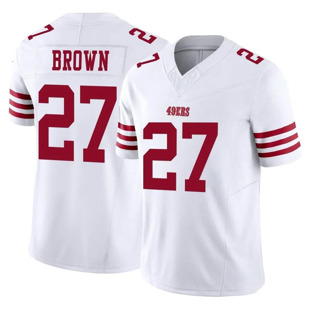 Ndoa SF.49ers #27 Ji'Ayir Brown Player White Limited Vapor F.U.S.E. Home Game Stitched Jerseys