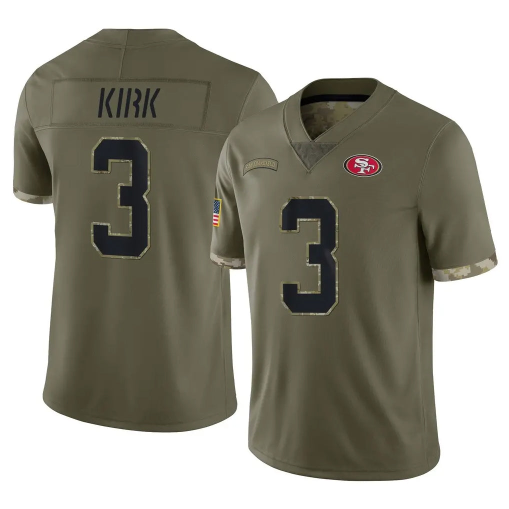 Ndoa SF.49ers #3 Christian Kirk Player Olive Limited Salute To Service Home Game Stitched Jerseys